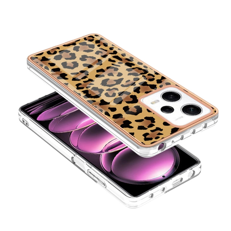 For Xiaomi Redmi Note 12 Pro 5G Global Electroplating Marble Dual-side IMD Phone Case(Leopard Print) - Xiaomi Cases by PMC TechLife | Online Shopping South Africa | PMC TechLife | Buy Now Pay Later Mobicred