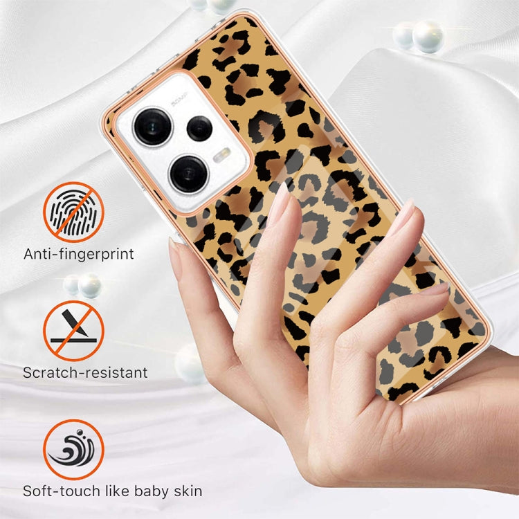 For Xiaomi Redmi Note 12 Pro 5G Global Electroplating Marble Dual-side IMD Phone Case(Leopard Print) - Xiaomi Cases by PMC TechLife | Online Shopping South Africa | PMC TechLife | Buy Now Pay Later Mobicred