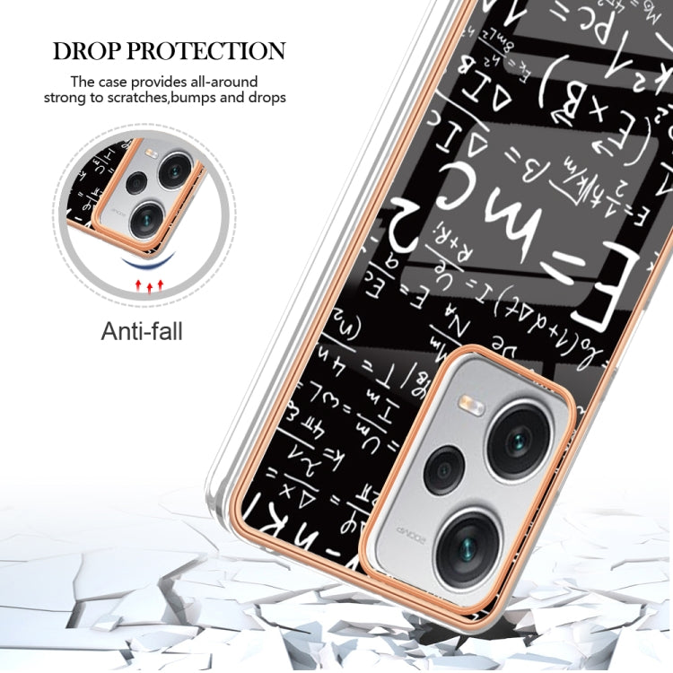 For Xiaomi Redmi Note 12 Pro+ Global Electroplating Marble Dual-side IMD Phone Case(Equation) - Xiaomi Cases by PMC TechLife | Online Shopping South Africa | PMC TechLife | Buy Now Pay Later Mobicred