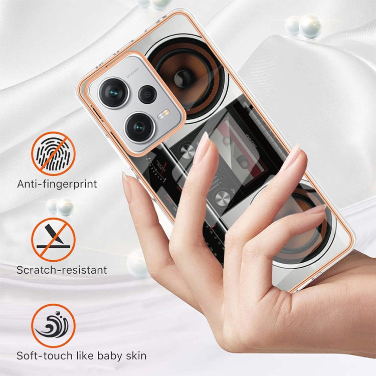 For Xiaomi Redmi Note 12 Pro+ Global Electroplating Marble Dual-side IMD Phone Case(Retro Radio) - free shipping - PMC TechLife - Order now!