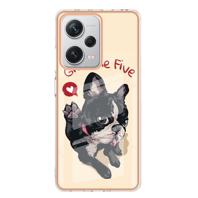 For Xiaomi Redmi Note 12 Pro+ Global Electroplating Marble Dual-side IMD Phone Case(Lucky Dog) - Xiaomi Cases by PMC TechLife | Online Shopping South Africa | PMC TechLife | Buy Now Pay Later Mobicred
