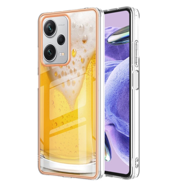 For Xiaomi Redmi Note 12 Pro+ Global Electroplating Marble Dual-side IMD Phone Case(Draft Beer) - Xiaomi Cases by PMC TechLife | Online Shopping South Africa | PMC TechLife | Buy Now Pay Later Mobicred