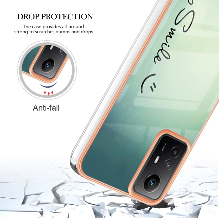 Xiaomi Redmi Note 12S 4G Electroplating Marble Dual-side IMD Phone Case(Smile) - Xiaomi Cases by PMC TechLife | Online Shopping South Africa | PMC TechLife | Buy Now Pay Later Mobicred