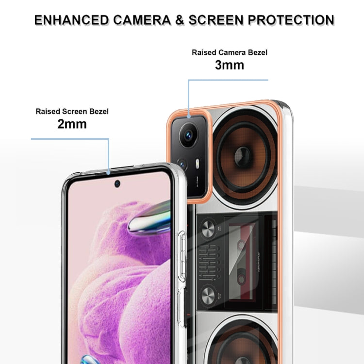 Xiaomi Redmi Note 12S 4G Electroplating Marble Dual-side IMD Phone Case(Retro Radio) - Xiaomi Cases by PMC TechLife | Online Shopping South Africa | PMC TechLife | Buy Now Pay Later Mobicred
