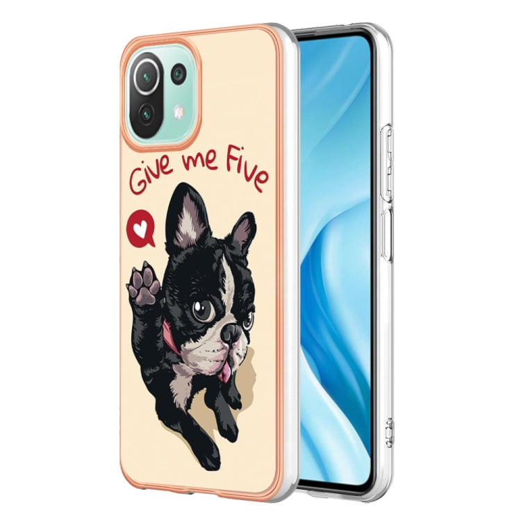 For Xiaomi 11 Lite Electroplating Marble Dual-side IMD Phone Case(Lucky Dog) - Xiaomi Cases by PMC TechLife | Online Shopping South Africa | PMC TechLife | Buy Now Pay Later Mobicred
