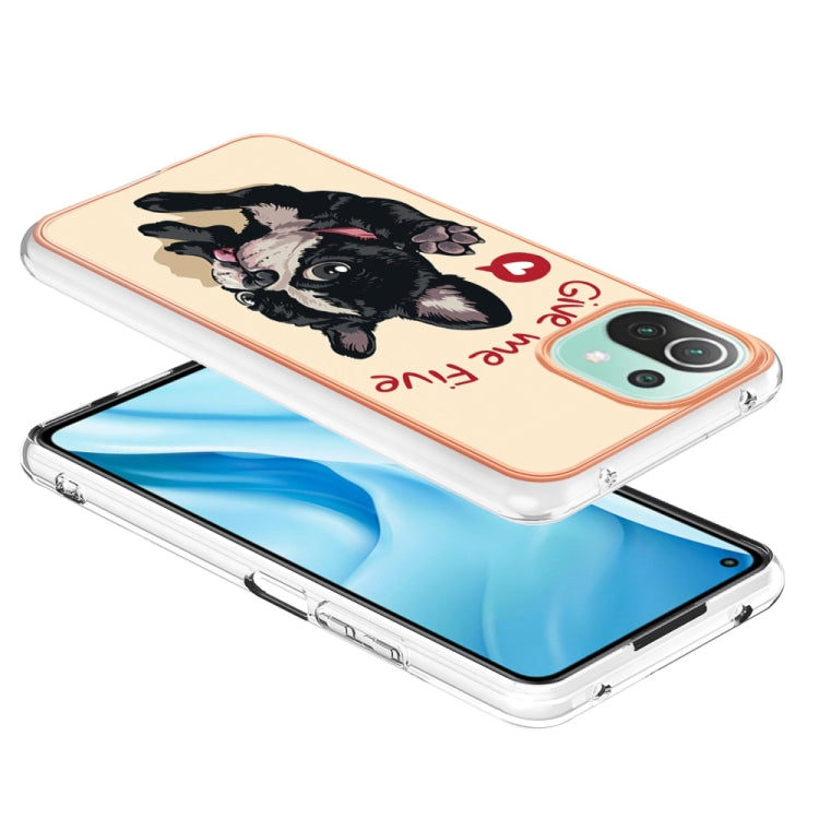 For Xiaomi 11 Lite Electroplating Marble Dual-side IMD Phone Case(Lucky Dog) - Xiaomi Cases by PMC TechLife | Online Shopping South Africa | PMC TechLife | Buy Now Pay Later Mobicred