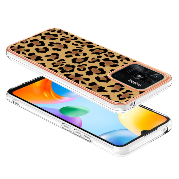 For Xiaomi Redmi 10C Electroplating Marble Dual-side IMD Phone Case(Leopard Print) - Xiaomi Cases by PMC TechLife | Online Shopping South Africa | PMC TechLife | Buy Now Pay Later Mobicred