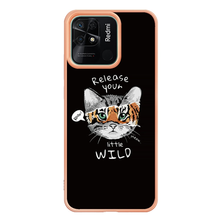 For Xiaomi Redmi 10C Electroplating Marble Dual-side IMD Phone Case(Natural Growth) - Xiaomi Cases by PMC TechLife | Online Shopping South Africa | PMC TechLife | Buy Now Pay Later Mobicred