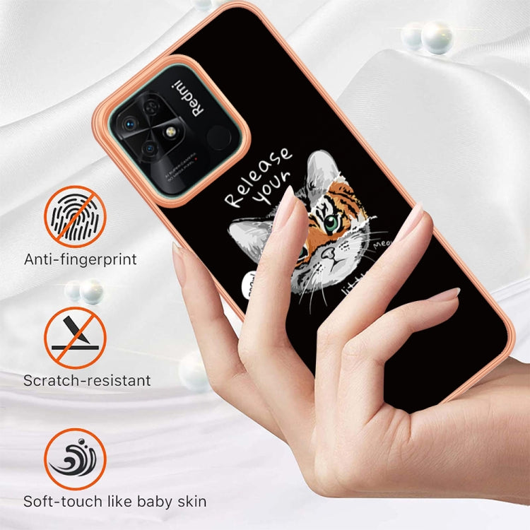 For Xiaomi Redmi 10C Electroplating Marble Dual-side IMD Phone Case(Natural Growth) - Xiaomi Cases by PMC TechLife | Online Shopping South Africa | PMC TechLife | Buy Now Pay Later Mobicred
