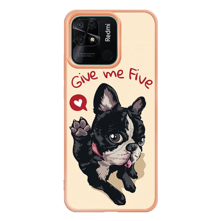 For Xiaomi Redmi 10C Electroplating Marble Dual-side IMD Phone Case(Lucky Dog) - Xiaomi Cases by PMC TechLife | Online Shopping South Africa | PMC TechLife | Buy Now Pay Later Mobicred