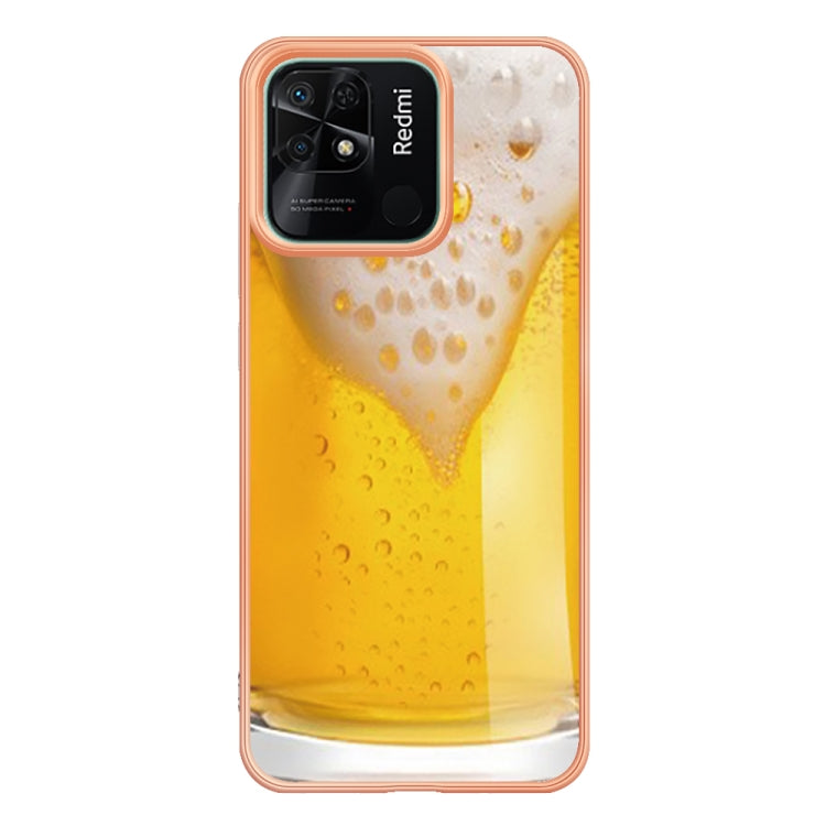 For Xiaomi Redmi 10C Electroplating Marble Dual-side IMD Phone Case(Draft Beer) - Xiaomi Cases by PMC TechLife | Online Shopping South Africa | PMC TechLife | Buy Now Pay Later Mobicred