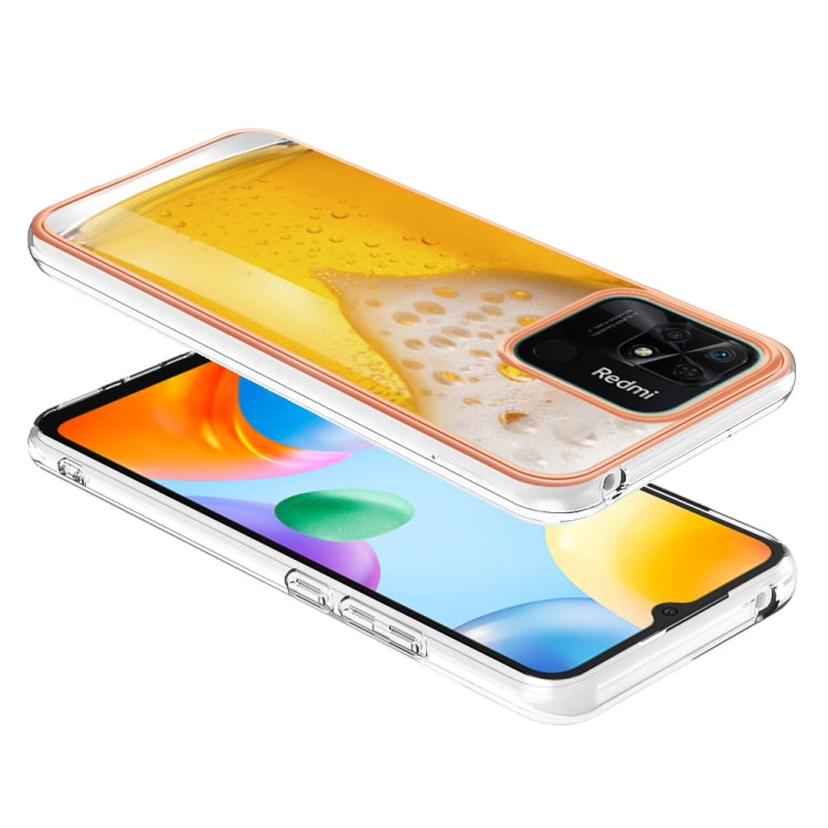 For Xiaomi Redmi 10C Electroplating Marble Dual-side IMD Phone Case(Draft Beer) - Xiaomi Cases by PMC TechLife | Online Shopping South Africa | PMC TechLife | Buy Now Pay Later Mobicred