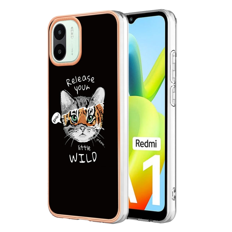 For Xiaomi Redmi A1 Electroplating Marble Dual-side IMD Phone Case(Natural Growth) - Xiaomi Cases by PMC TechLife | Online Shopping South Africa | PMC TechLife | Buy Now Pay Later Mobicred