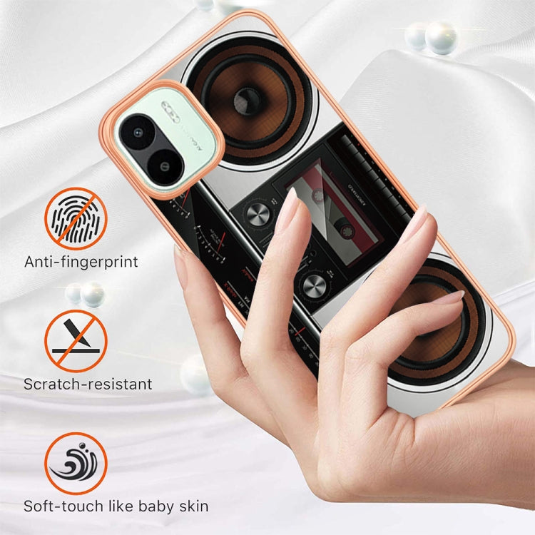 For Xiaomi Redmi A1 Electroplating Marble Dual-side IMD Phone Case(Retro Radio) - Xiaomi Cases by PMC TechLife | Online Shopping South Africa | PMC TechLife | Buy Now Pay Later Mobicred