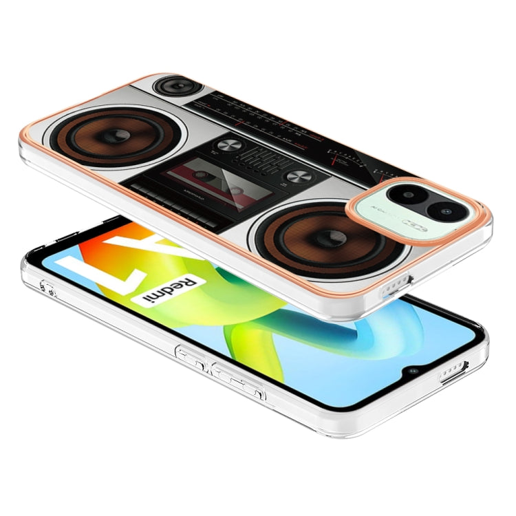 For Xiaomi Redmi A1 Electroplating Marble Dual-side IMD Phone Case(Retro Radio) - Xiaomi Cases by PMC TechLife | Online Shopping South Africa | PMC TechLife | Buy Now Pay Later Mobicred