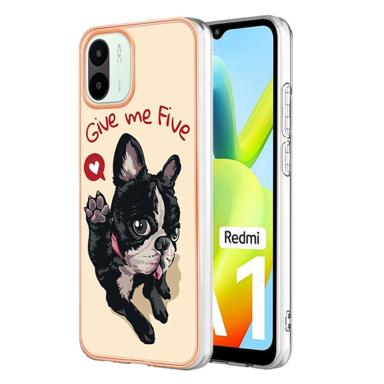 For Xiaomi Redmi A1 Electroplating Marble Dual-side IMD Phone Case(Lucky Dog) - Xiaomi Cases by PMC TechLife | Online Shopping South Africa | PMC TechLife | Buy Now Pay Later Mobicred