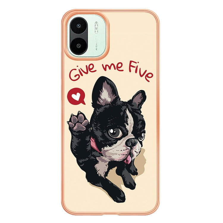 For Xiaomi Redmi A1 Electroplating Marble Dual-side IMD Phone Case(Lucky Dog) - Xiaomi Cases by PMC TechLife | Online Shopping South Africa | PMC TechLife | Buy Now Pay Later Mobicred