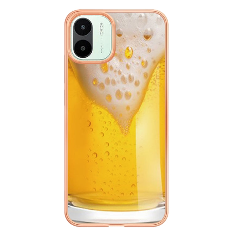 For Xiaomi Redmi A1 Electroplating Marble Dual-side IMD Phone Case(Draft Beer) - Xiaomi Cases by PMC TechLife | Online Shopping South Africa | PMC TechLife | Buy Now Pay Later Mobicred
