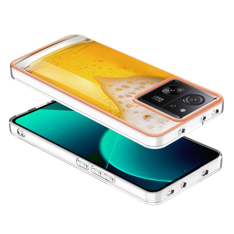 For Xiaomi 13T/13T Pro Electroplating Marble Dual-side IMD Phone Case(Draft Beer) - Xiaomi Cases by PMC TechLife | Online Shopping South Africa | PMC TechLife | Buy Now Pay Later Mobicred