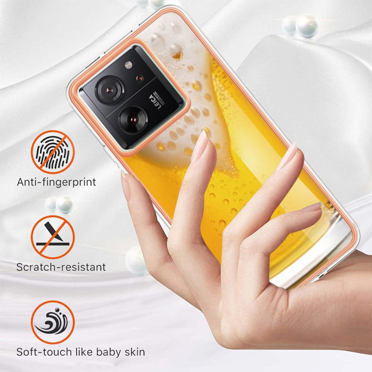 For Xiaomi 13T/13T Pro Electroplating Marble Dual-side IMD Phone Case(Draft Beer) - Xiaomi Cases by PMC TechLife | Online Shopping South Africa | PMC TechLife | Buy Now Pay Later Mobicred