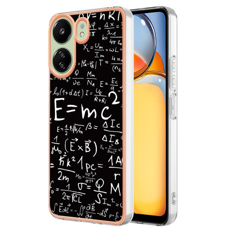 For Xiaomi Redmi 13C 4G Electroplating Marble Dual-side IMD Phone Case(Equation) - 13C Cases by PMC TechLife | Online Shopping South Africa | PMC TechLife | Buy Now Pay Later Mobicred