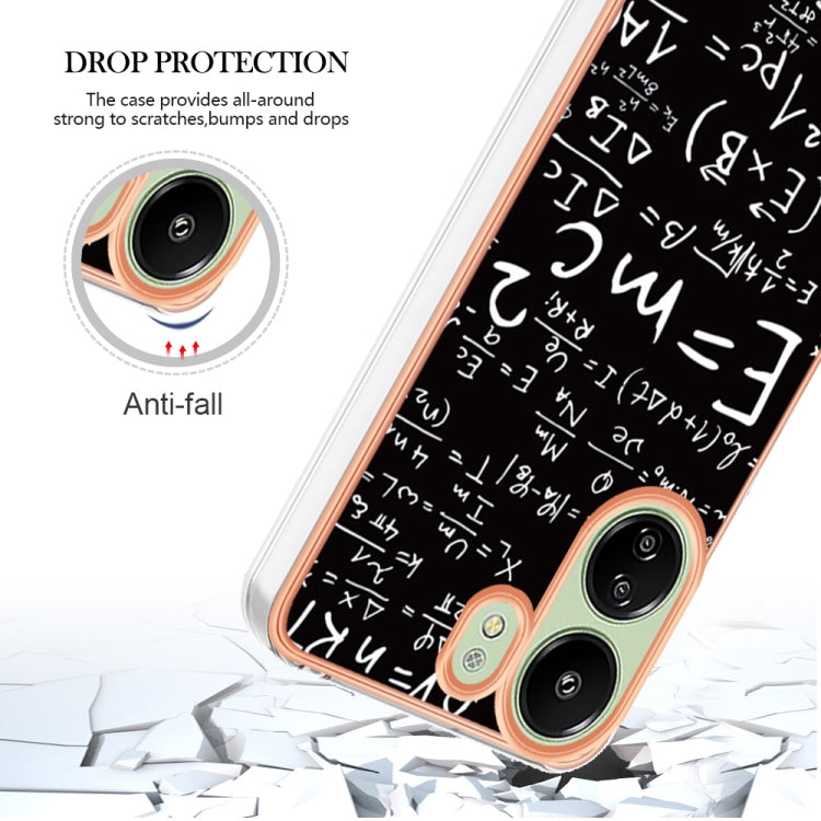 For Xiaomi Redmi 13C 4G Electroplating Marble Dual-side IMD Phone Case(Equation) - 13C Cases by PMC TechLife | Online Shopping South Africa | PMC TechLife | Buy Now Pay Later Mobicred