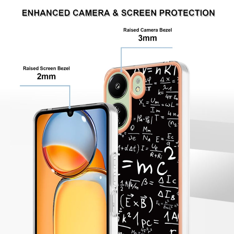 For Xiaomi Redmi 13C 4G Electroplating Marble Dual-side IMD Phone Case(Equation) - 13C Cases by PMC TechLife | Online Shopping South Africa | PMC TechLife | Buy Now Pay Later Mobicred