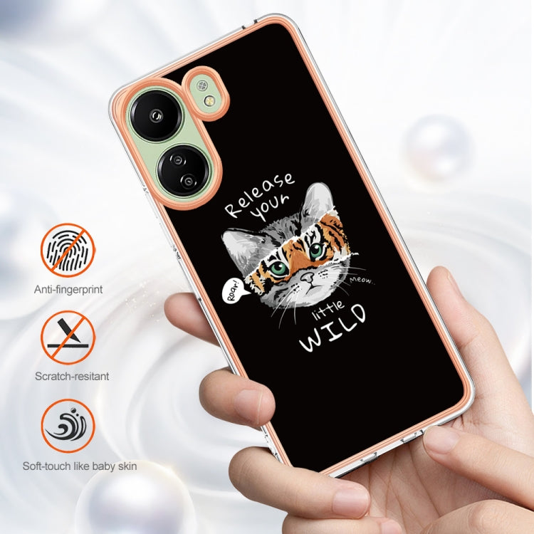 For Xiaomi Redmi 13C 4G Electroplating Marble Dual-side IMD Phone Case(Natural Growth) - 13C Cases by PMC TechLife | Online Shopping South Africa | PMC TechLife | Buy Now Pay Later Mobicred