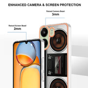 For Xiaomi Redmi 13C 4G Electroplating Marble Dual-side IMD Phone Case(Retro Radio)