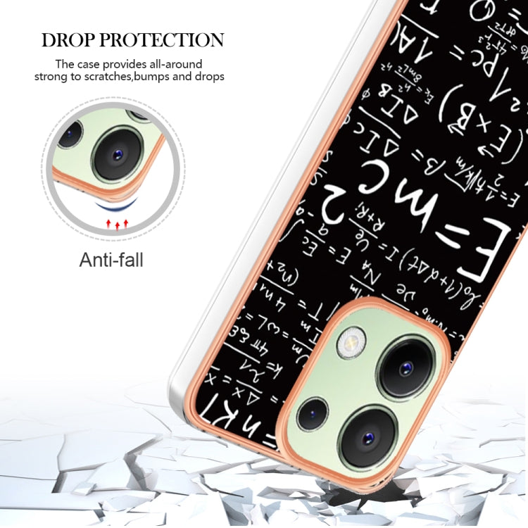 For Xiaomi Redmi Note 13 4G Global Electroplating Marble Dual-side IMD Phone Case(Equation) - Note 13 Cases by PMC TechLife | Online Shopping South Africa | PMC TechLife | Buy Now Pay Later Mobicred