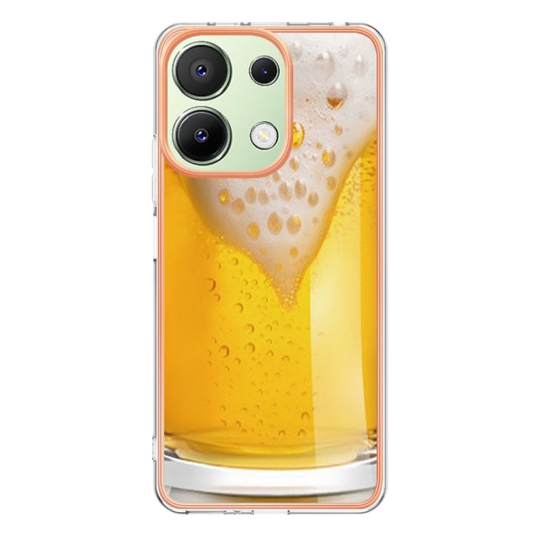 For Xiaomi Redmi Note 13 4G Global Electroplating Marble Dual-side IMD Phone Case(Draft Beer) - Note 13 Cases by PMC TechLife | Online Shopping South Africa | PMC TechLife | Buy Now Pay Later Mobicred