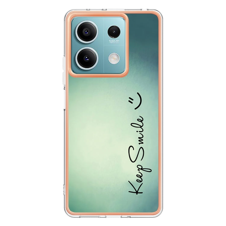For Xiaomi Redmi Note 13 5G Electroplating Marble Dual-side IMD Phone Case(Smile) - Note 13 Cases by PMC TechLife | Online Shopping South Africa | PMC TechLife | Buy Now Pay Later Mobicred