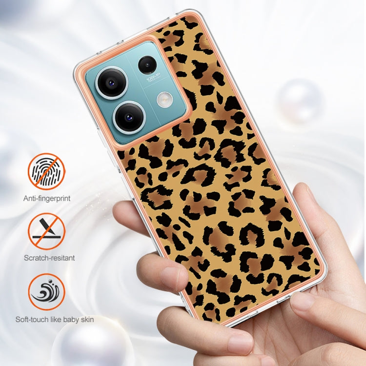 For Xiaomi Redmi Note 13 5G Electroplating Marble Dual-side IMD Phone Case(Leopard Print) - Note 13 Cases by PMC TechLife | Online Shopping South Africa | PMC TechLife | Buy Now Pay Later Mobicred