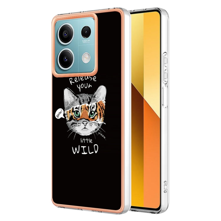 For Xiaomi Redmi Note 13 5G Electroplating Marble Dual-side IMD Phone Case(Natural Growth) - Note 13 Cases by PMC TechLife | Online Shopping South Africa | PMC TechLife | Buy Now Pay Later Mobicred