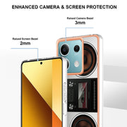 For Xiaomi Redmi Note 13 5G Electroplating Marble Dual-side IMD Phone Case(Retro Radio)