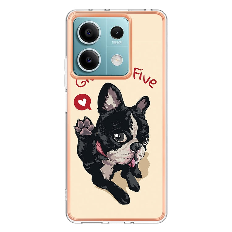 For Xiaomi Redmi Note 13 5G Electroplating Marble Dual-side IMD Phone Case(Lucky Dog) - Note 13 Cases by PMC TechLife | Online Shopping South Africa | PMC TechLife | Buy Now Pay Later Mobicred