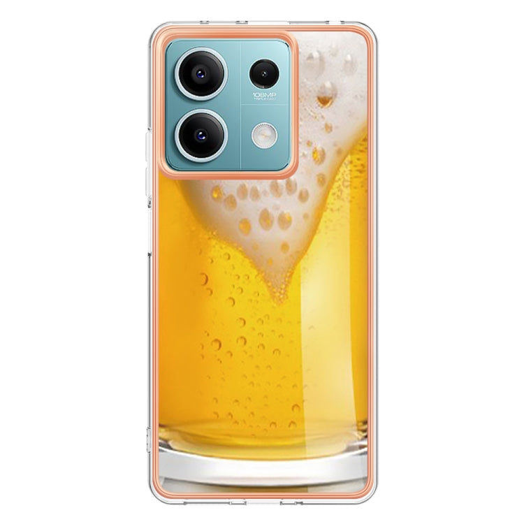 For Xiaomi Redmi Note 13 5G Electroplating Marble Dual-side IMD Phone Case(Draft Beer) - Note 13 Cases by PMC TechLife | Online Shopping South Africa | PMC TechLife | Buy Now Pay Later Mobicred