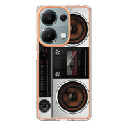 For Xiaomi Redmi Note 13 Pro 4G/Poco M6 Pro 4G Electroplating Marble Dual-side IMD Phone Case(Retro Radio)