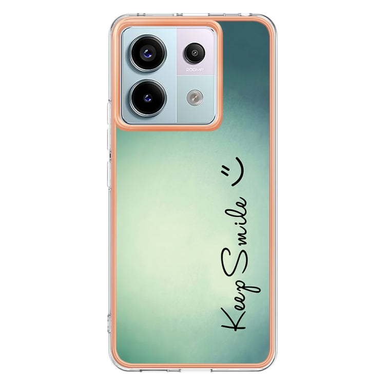 For Xiaomi Redmi Note 13 Pro 5G Global Electroplating Marble Dual-side IMD Phone Case(Smile) - Note 13 Pro Cases by PMC TechLife | Online Shopping South Africa | PMC TechLife | Buy Now Pay Later Mobicred