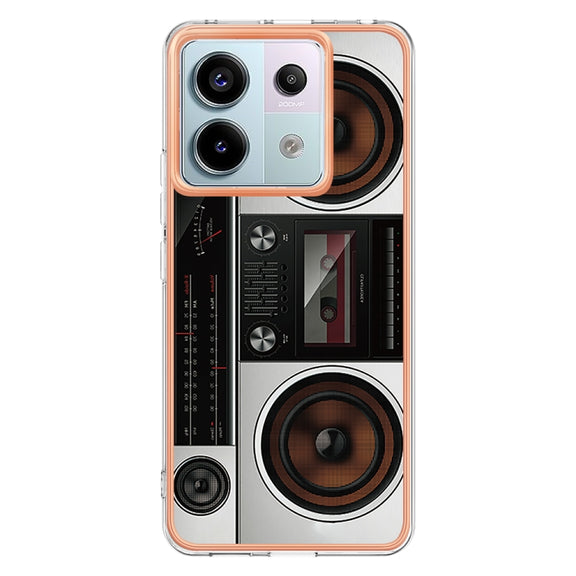 For Xiaomi Redmi Note 13 Pro 5G Global Electroplating Marble Dual-side IMD Phone Case(Retro Radio)