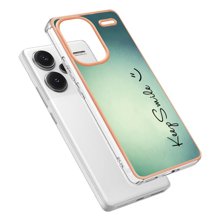 For Xiaomi Redmi Note 13 Pro+ 5G Electroplating Marble Dual-side IMD Phone Case(Smile) - Note 13 Pro+ Cases by PMC TechLife | Online Shopping South Africa | PMC TechLife | Buy Now Pay Later Mobicred