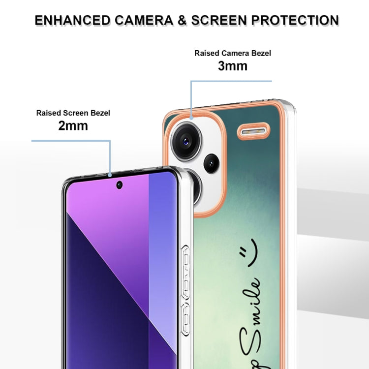 For Xiaomi Redmi Note 13 Pro+ 5G Electroplating Marble Dual-side IMD Phone Case(Smile) - Note 13 Pro+ Cases by PMC TechLife | Online Shopping South Africa | PMC TechLife | Buy Now Pay Later Mobicred