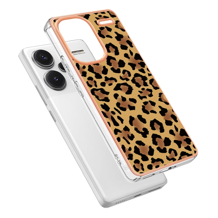 For Xiaomi Redmi Note 13 Pro+ 5G Electroplating Marble Dual-side IMD Phone Case(Leopard Print) - Note 13 Pro+ Cases by PMC TechLife | Online Shopping South Africa | PMC TechLife | Buy Now Pay Later Mobicred