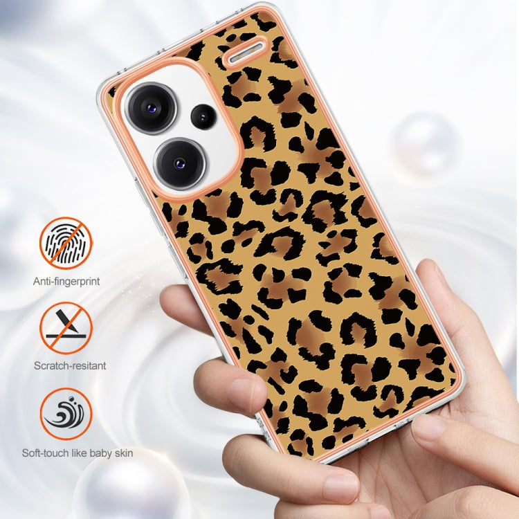 For Xiaomi Redmi Note 13 Pro+ 5G Electroplating Marble Dual-side IMD Phone Case(Leopard Print) - Note 13 Pro+ Cases by PMC TechLife | Online Shopping South Africa | PMC TechLife | Buy Now Pay Later Mobicred