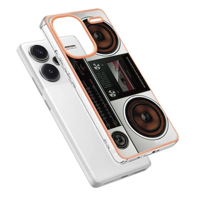 For Xiaomi Redmi Note 13 Pro+ 5G Electroplating Marble Dual-side IMD Phone Case(Retro Radio) - Note 13 Pro+ Cases by PMC TechLife | Online Shopping South Africa | PMC TechLife | Buy Now Pay Later Mobicred