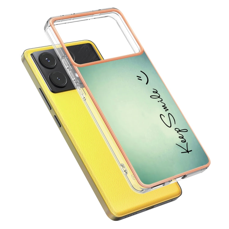For Xiaomi Poco X6 Pro / Redmi K70E Electroplating Marble Dual-side IMD Phone Case(Smile) - free shipping - PMC TechLife - Order now!