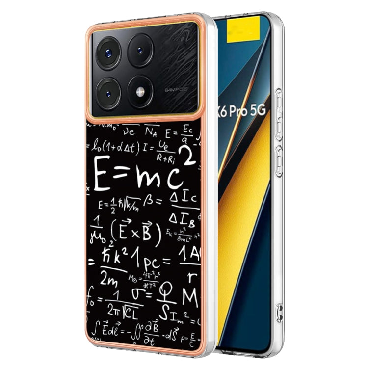 For Xiaomi Poco X6 Pro / Redmi K70E Electroplating Marble Dual-side IMD Phone Case(Equation) - K70E Cases by PMC TechLife | Online Shopping South Africa | PMC TechLife | Buy Now Pay Later Mobicred