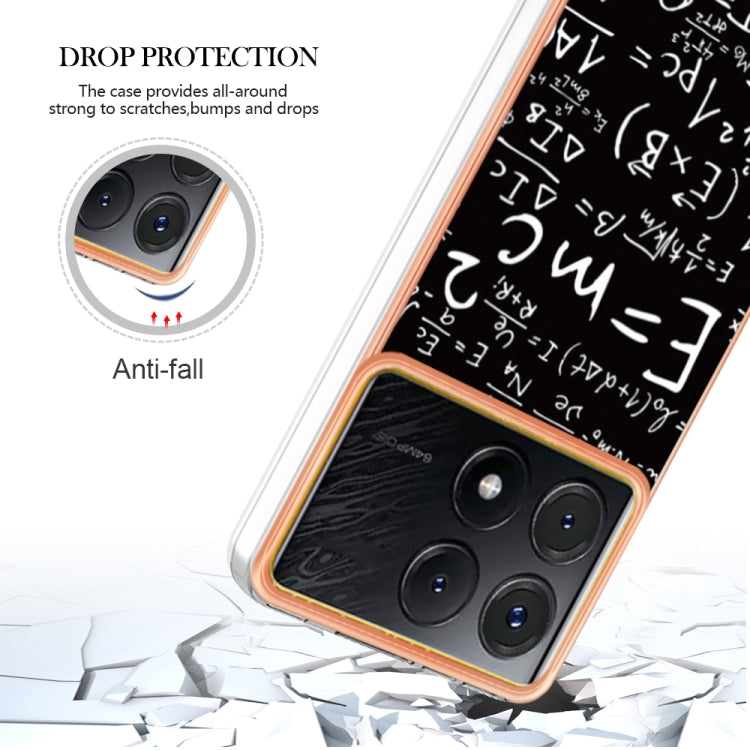 For Xiaomi Poco X6 Pro / Redmi K70E Electroplating Marble Dual-side IMD Phone Case(Equation) - K70E Cases by PMC TechLife | Online Shopping South Africa | PMC TechLife | Buy Now Pay Later Mobicred