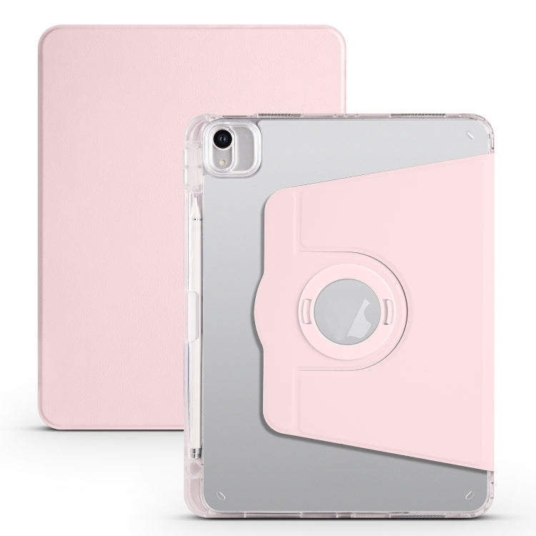 For iPad Air 11 2025 / 2024 Clear Acrylic 360 Rotation Detachable Leather Tablet Case(Pink) - iPad Air 11 2025 / 2024 Cases by PMC TechLife | Online Shopping South Africa | PMC TechLife | Buy Now Pay Later Mobicred