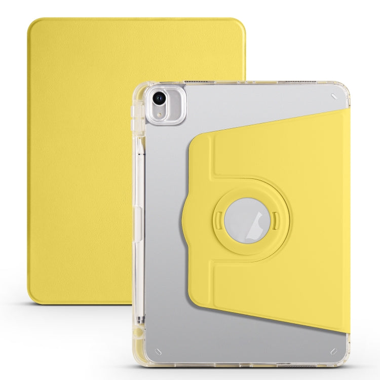 For iPad Air 11 2024 Clear Acrylic 360 Rotation Detachable Leather Tablet Case(Yellow) - iPad Air 11 2024 Cases by PMC TechLife | Online Shopping South Africa | PMC TechLife | Buy Now Pay Later Mobicred